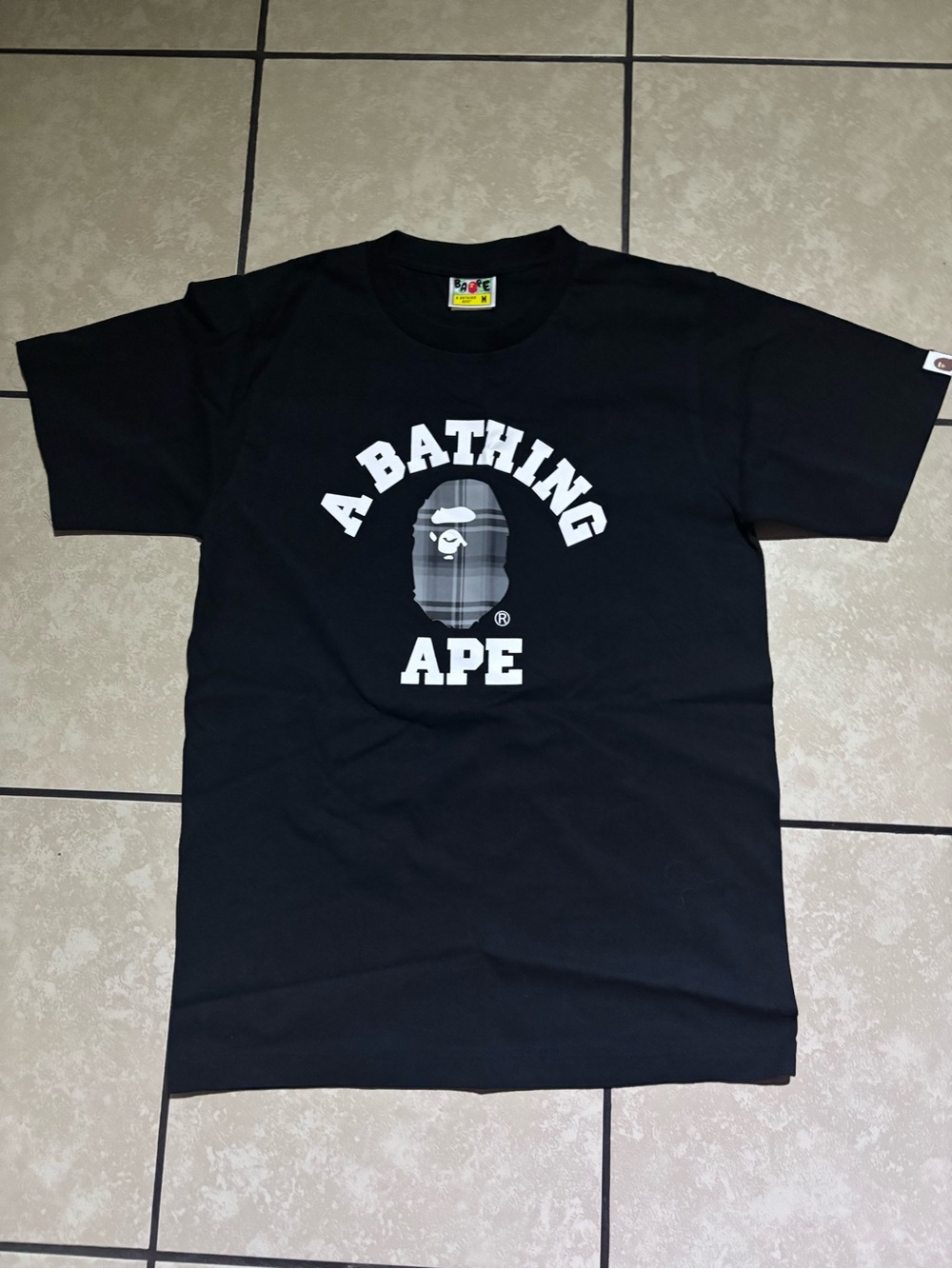 A Bathing Ape Black Logo Graphic Tee
